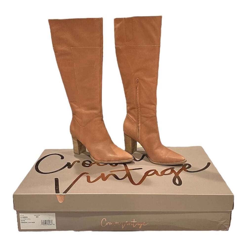 Crown Vintage Emira Odessa Leather Knee High Boots Woman’s Size Size 8